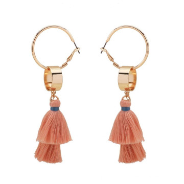 Wholesale OEM Women Fashion Promotion Gift Pendant Earrings Jewelry Tassel Drop Charm Gold Copper Pearl Alloy Stud Earring